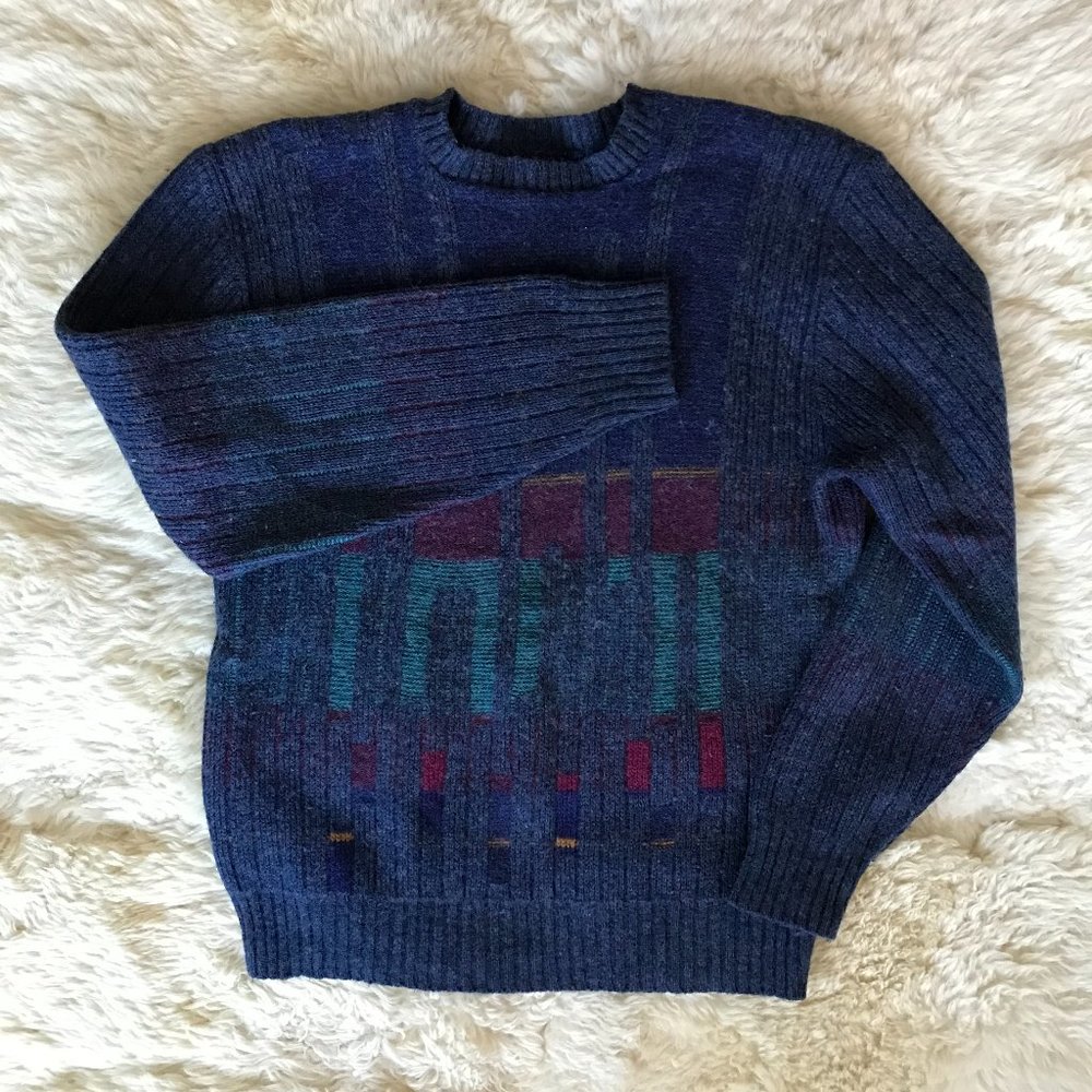 Jantzen Sweater Co Knit Retro Color Block Pullover